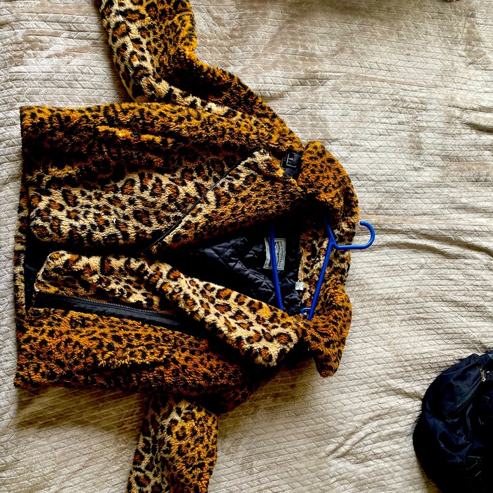 Levi Strauss small animal print faux fur jacket